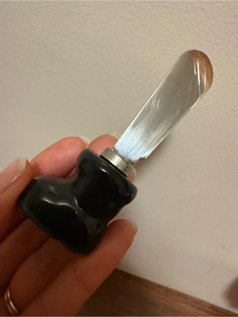 Black Boot Handle Butter Spreader Set